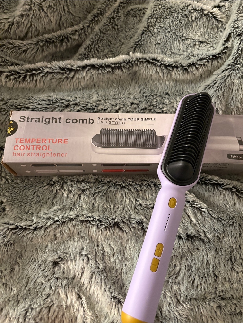 Lilac Straight Comb Hair Straightener - Temperature Control
